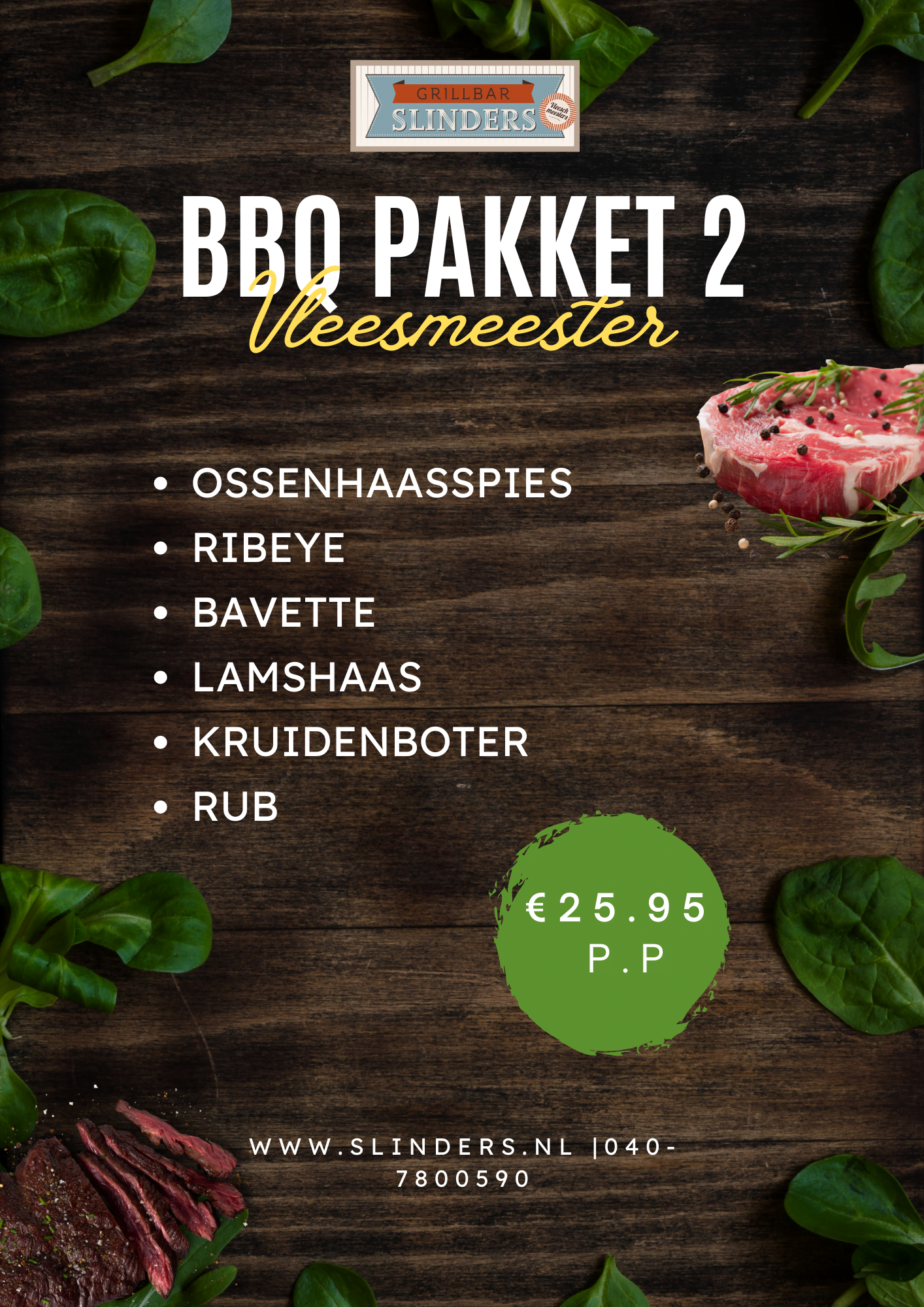 BBQ Pakket 2 – Vleesmeester | Slinders Grillbar